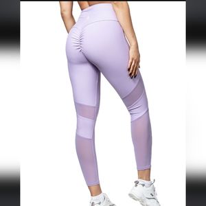 RYDERWEAR SCRUNCH BUM VIOLET WIDE WAISTBAND LEG MESH DETAIL WOMEN'S SIZE SMALL